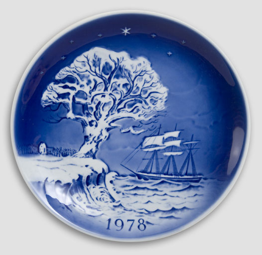 Desiree Dänemark - Weihnachtsteller 1978 Old Copenhagen Blue Hans Christian Andersen Teller 1978