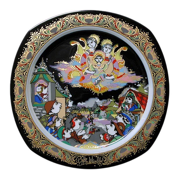 Björn Wiinblad Porzellan-Weihnachtsteller 1993, hergestellt von Rosenthal.