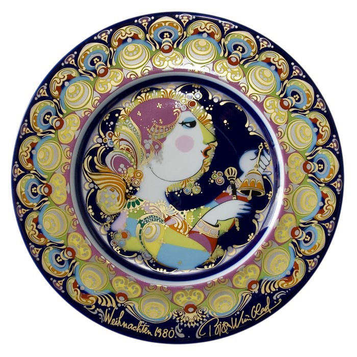 Björn Wiinblad Porzellanweihnachtsteller 1980, hergestellt von Rosenthal
