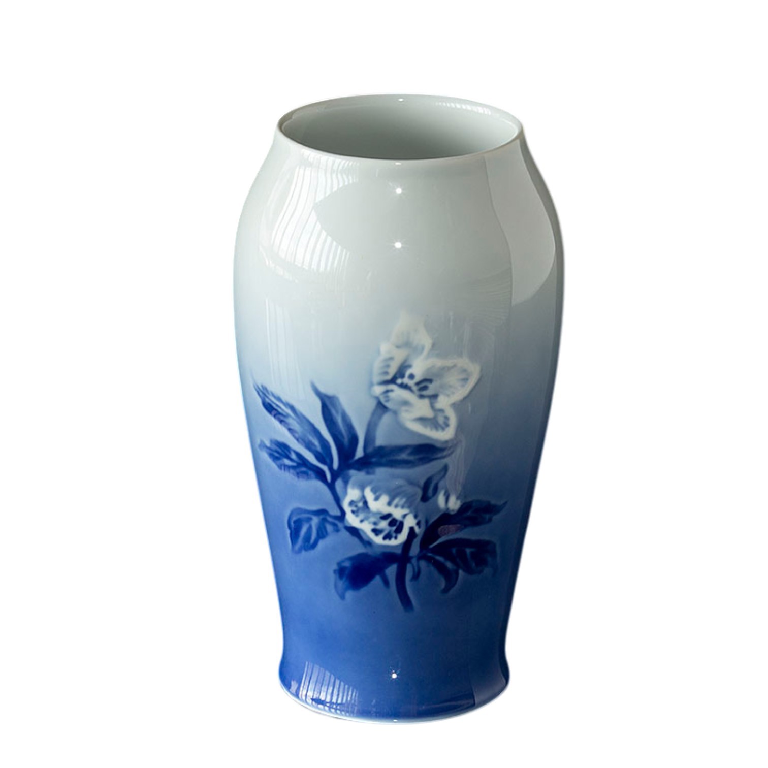 Christmas Rose Vase in klassischer blauer Variante