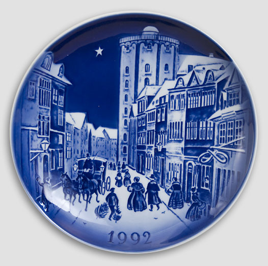 Desiree Dänemark - Weihnachtsteller 1992 Old Copenhagen Blue Hans Christian Andersen Teller 1992
