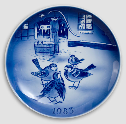 Desiree Dänemark - Weihnachtsteller 1983 Old Copenhagen Blue Hans Christian Andersen Teller 1983